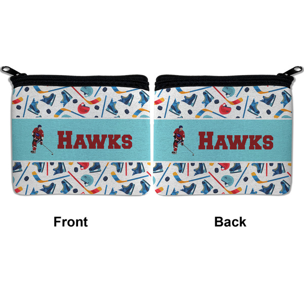 Hockey 2 Neoprene Coin Purse - Front & Back (APPROVAL)