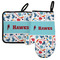 Hockey 2 Left Oven Mitt & Pot Holder Set w/ Name or Text