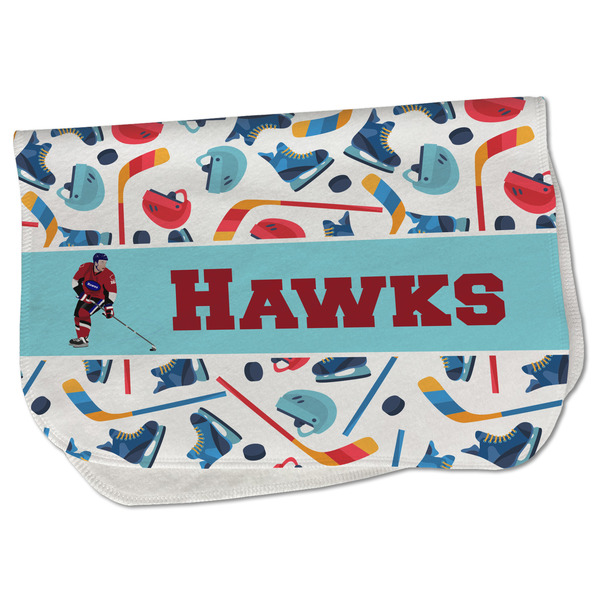 Custom Hockey 2 Burp Cloth - Fleece w/ Name or Text