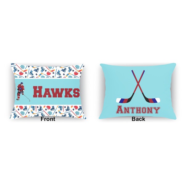 Hockey 2 Outdoor Rectangular Throw Pillow (Front and Back)