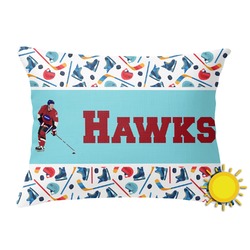 Hockey 2 Outdoor Throw Pillow (Rectangular) (Personalized)