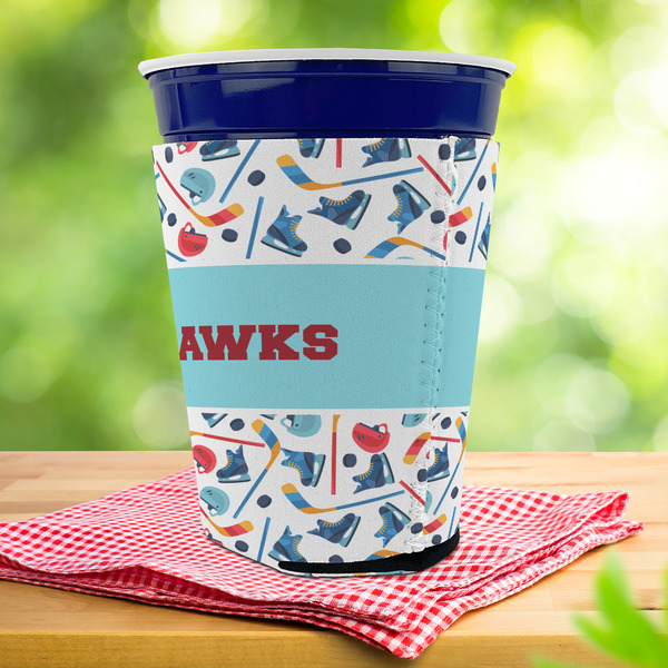 Hockey 2 Party Cup Sleeves - with bottom - Lifestyle