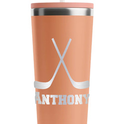 Hockey 2 RTIC Everyday Tumbler with Straw - 28oz - Peach - Single-Sided (Personalized)