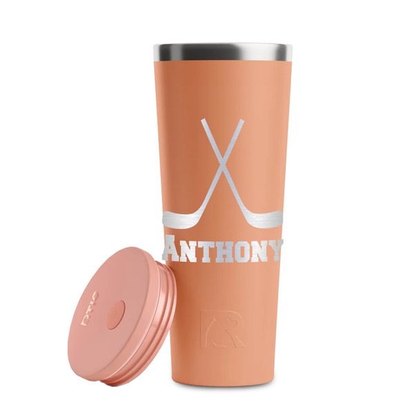 Hockey 2 Peach RTIC Everyday Tumbler - 28 oz. - Lid Off