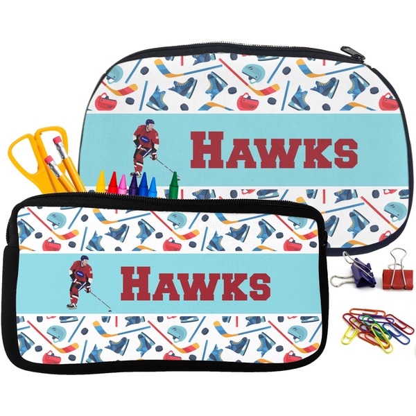 Hockey 2 Pencil / School Supplies Bags Small and Medium