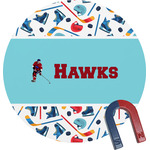 Hockey 2 Round Fridge Magnet (Personalized)