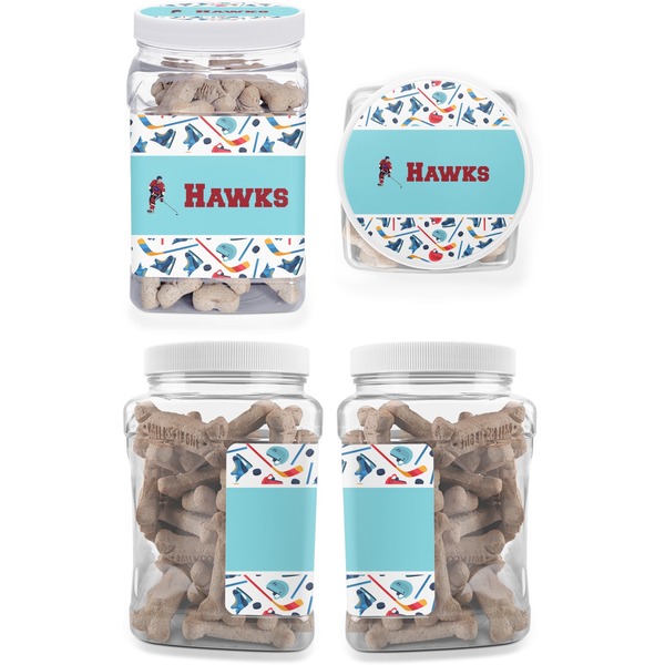 Hockey 2 Pet Treat Jar - Multiple Angles