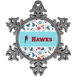 Hockey 2 Vintage Snowflake Ornament (Personalized)