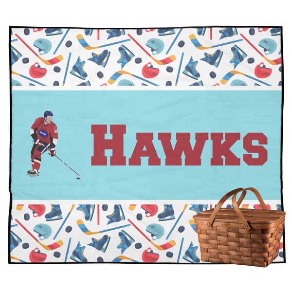 Custom Hockey 2 Outdoor Picnic Blanket (Personalized)