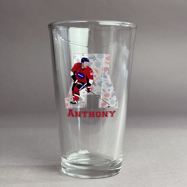 Custom Hockey 2 Pint Glass - Full Color Logo (Personalized)