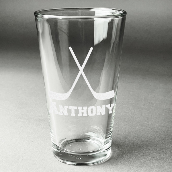 Custom Hockey 2 Pint Glass - Engraved (Personalized)
