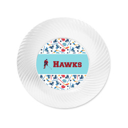 Hockey 2 Plastic Party Appetizer & Dessert Plates - 6" (Personalized)