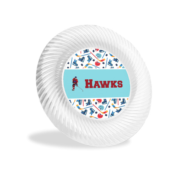 Custom Hockey 2 Plastic Party Appetizer & Dessert Plates - 6" (Personalized)