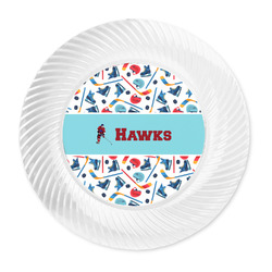 Hockey 2 Plastic Party Dinner Plates - 10" (Personalized)