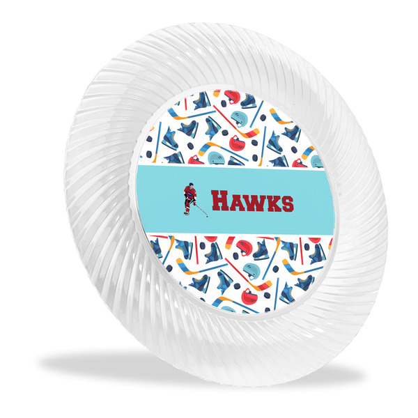 Custom Hockey 2 Plastic Party Dinner Plates - 10" (Personalized)