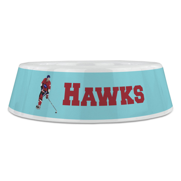 Hockey 2 Plastic Pet Bowls - Large - FRONT