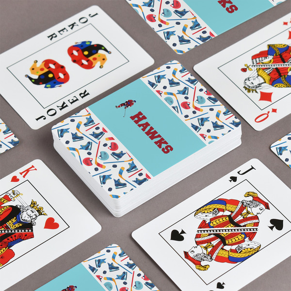 Hockey 2 Playing Cards - Front & Back View