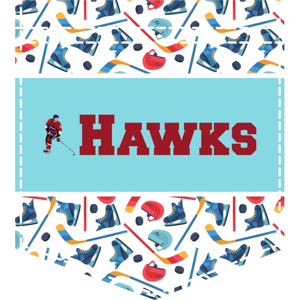 Custom Hockey 2 Iron On Faux Pocket (Personalized)