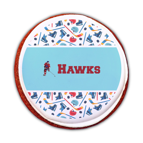 Hockey 2 Printed Icing Circle - Medium - On Cookie
