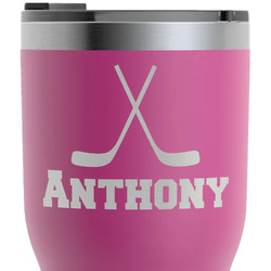 Hockey 2 RTIC Tumbler - Magenta - Laser Engraved - Double-Sided (Personalized)