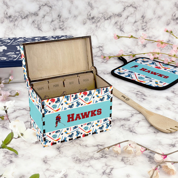 Hockey 2 Recipe Box - Full Color - In Context