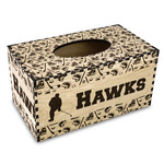 Hockey 2 Wood Tissue Box Cover - Rectangle (Personalized)