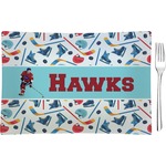 Hockey 2 Rectangular Glass Appetizer / Dessert Plate - Single or Set (Personalized)