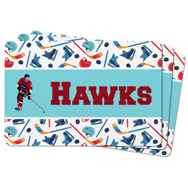 Hockey 2 Rectangular Fridge Magnet - THREE