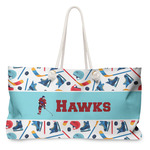 Hockey 2 Large Tote Bag with Rope Handles (Personalized)