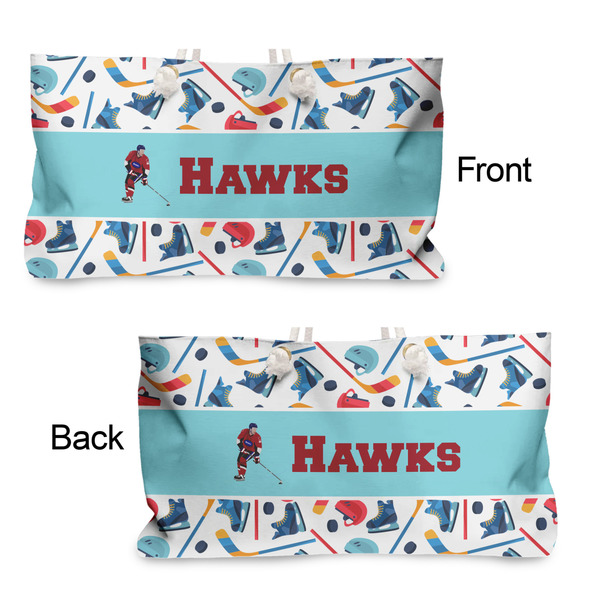 Hockey 2 Large Rope Tote - From & Back View