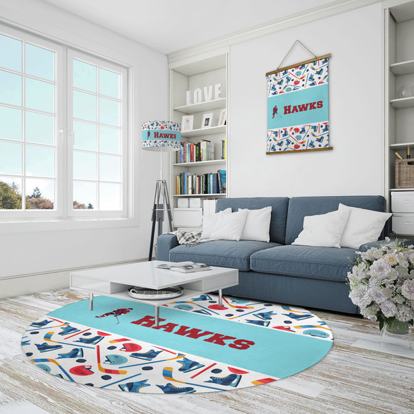 Hockey 2 Round Area Rug - IN CONTEXT