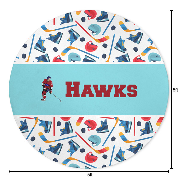 Hockey 2 Round Area Rug - Size