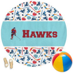 Hockey 2 Round Beach Towel (Personalized)