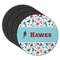 Hockey 2 Round Rubber Backed Coasters - Set of 4 (Personalized)