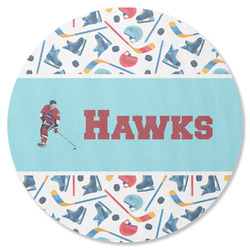 Hockey 2 Round Rubber Backed Coaster (Personalized)
