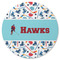 Hockey 2 Round Rubber Backed Coaster (Personalized)