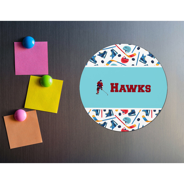 Hockey 2 Round Fridge Magnet - LIFESTYLE