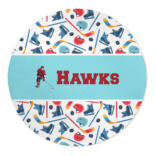 Custom Hockey 2 5' Round Indoor Area Rug (Personalized)