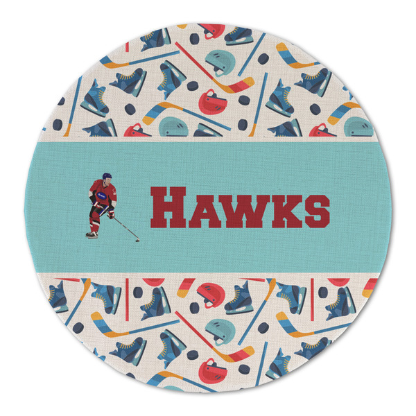 Hockey 2 Round Linen Placemats - FRONT (Double Sided)