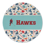 Hockey 2 Round Linen Placemat - Single Sided (Personalized)