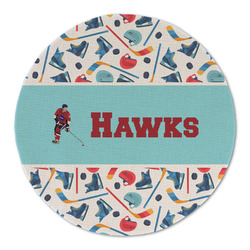 Hockey 2 Round Linen Placemat (Personalized)