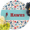 Hockey 2 Round Linen Placemats - Front (w flowers)