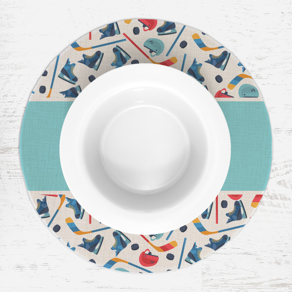 Hockey 2 Round Linen Placemats - LIFESTYLE (single)