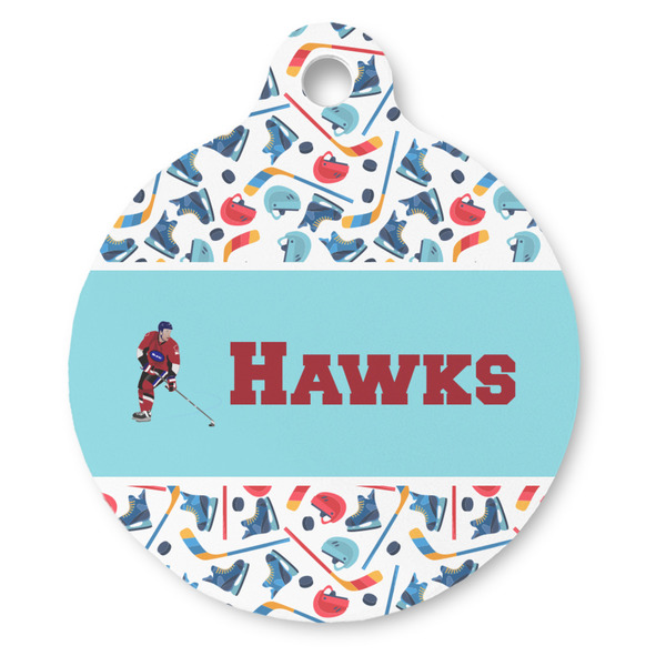 Custom Hockey 2 Round Pet ID Tag (Personalized)