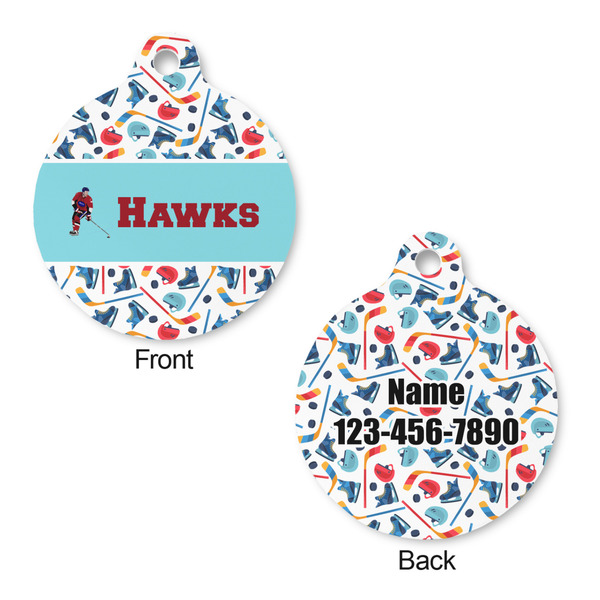 Hockey 2 Round Pet Tag - Front & Back