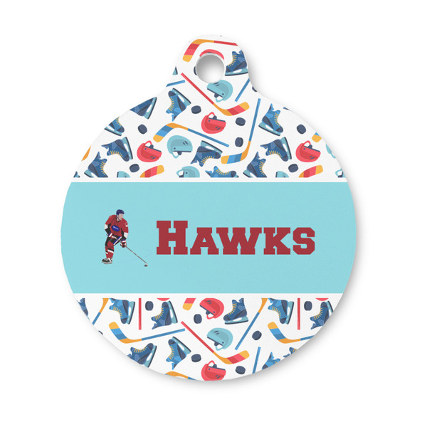 Custom Hockey 2 Round Pet ID Tag - Small (Personalized)