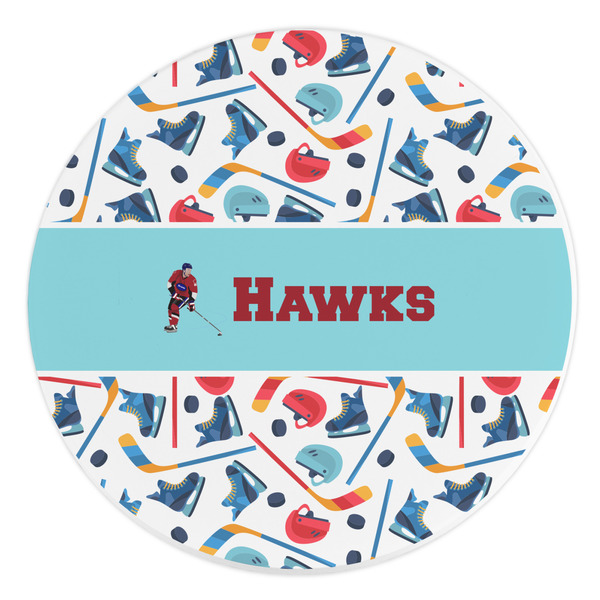 Custom Hockey 2 Round Stone Trivet (Personalized)