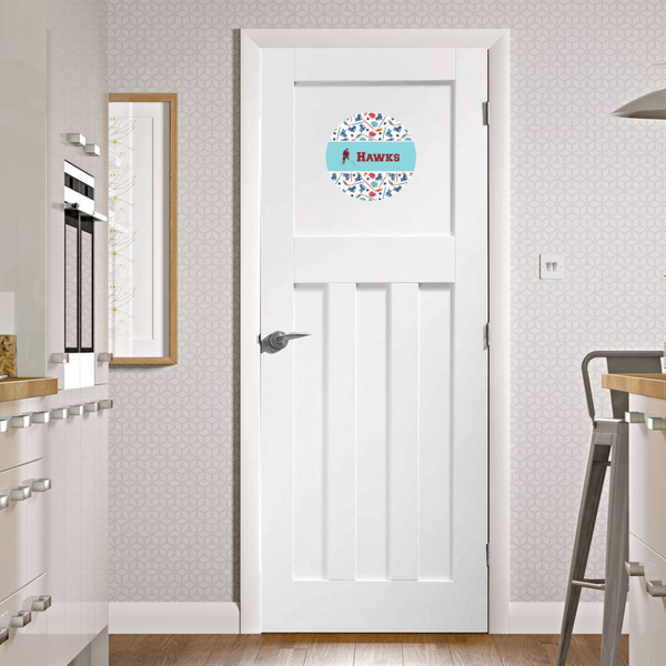 Hockey 2 Round Wall Decal on Door