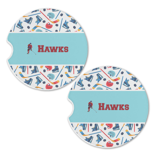Hockey 2 Sandstone Car Coasters - Set of 2