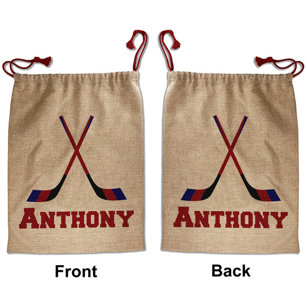 Custom Hockey 2 Santa Sack - Front & Back (Personalized)